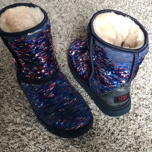 Women’s Sparkle UGG Boots Red, Blue, Silver